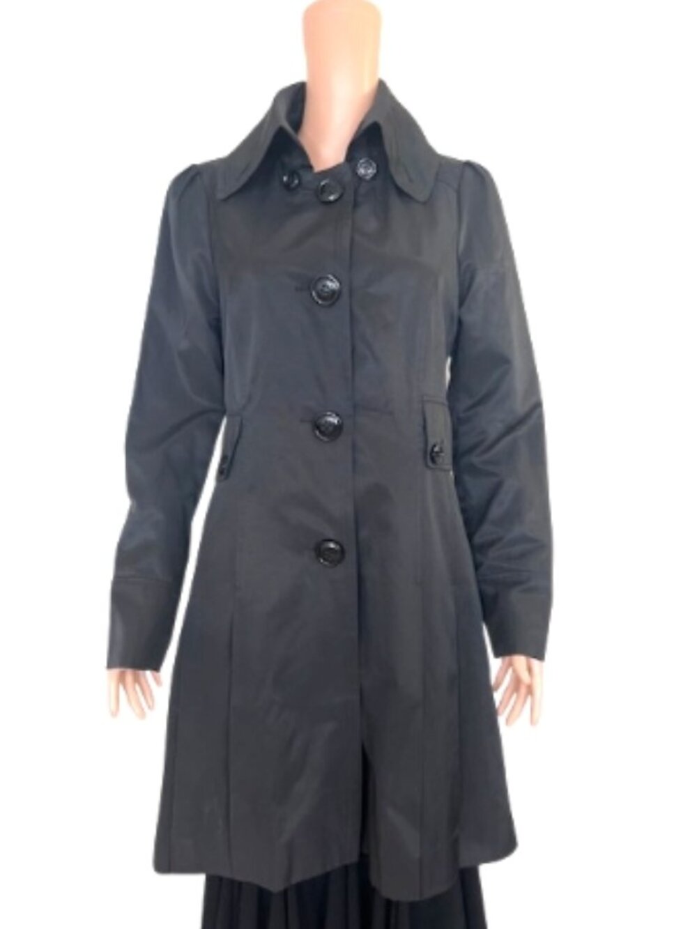 Steve Madden Women's Black Long Trench Coat — Size Medium — New With Tags